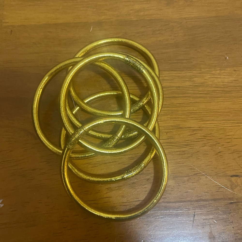 6 BuDhaGirl Gold All Weather Serenity Bangles